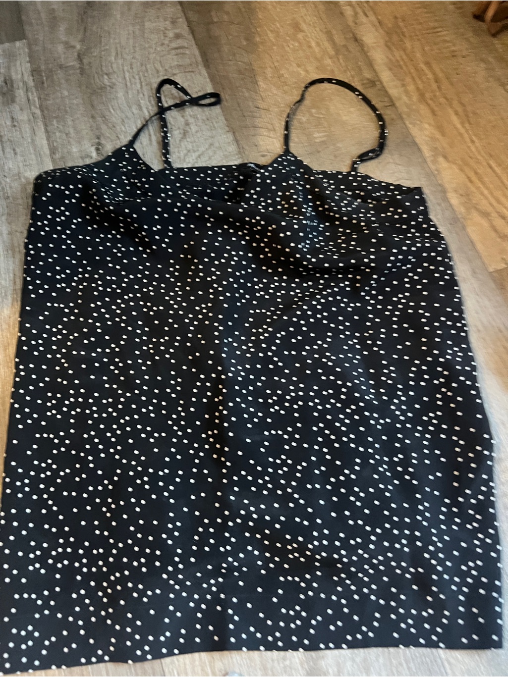Madewell Silk Black Polka Dot Cami - Spaghetti Strap
